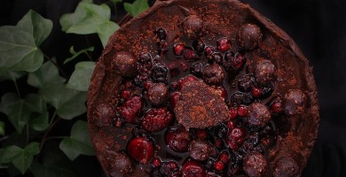 Dark Chocolate And Black Forest Fruits   Cake